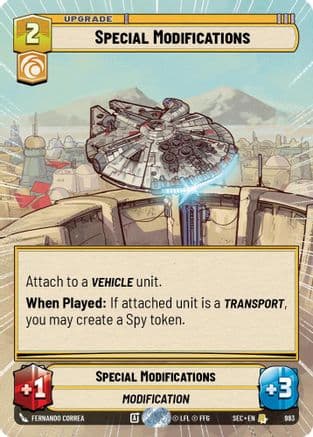 Special Modifications (Hyperspace Foil) — Secrets of Power Star Wars: Unlimited card by Fernando Correa