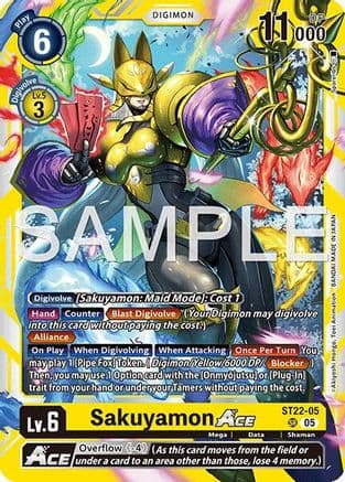 Sakuyamon ACE — Starter Deck 22: Amethyst Mandala Advanced Deck Set Digimon Card Game card by Akiyoshi Hongo, Toei Animation