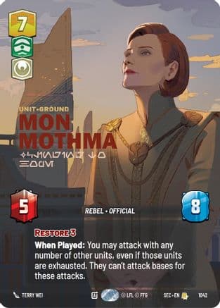 Mon Mothma - Clinging to Hope (Prestige) — Secrets of Power Star Wars: Unlimited card by Afif Khaled
