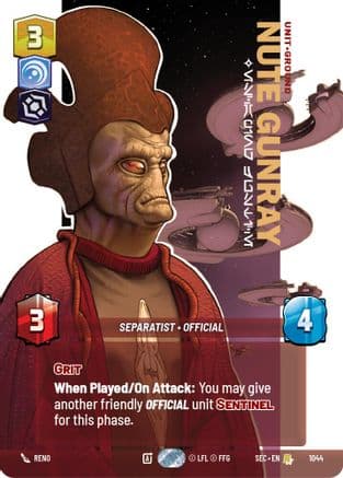 Nute Gunray - Escaping Justice (Prestige) — Secrets of Power Star Wars: Unlimited card by Marc Escachx