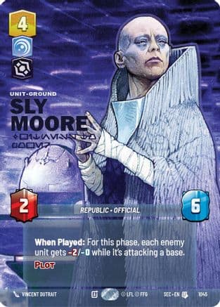 Sly Moore - Witness to Power (Prestige) — Secrets of Power Star Wars: Unlimited card by Denis Medri