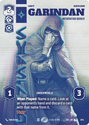 Garindan - Information Broker (Prestige) — Secrets of Power Star Wars: Unlimited card by Aitor Prieto