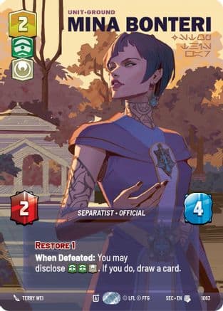 Mina Bonteri - Stop This War (Prestige Foil) — Secrets of Power