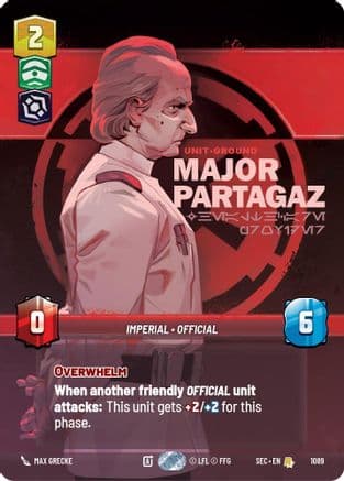 Major Partagaz - Healthcare Provider (Prestige Foil) — Secrets of Power Star Wars: Unlimited card by Benjamin Paulus