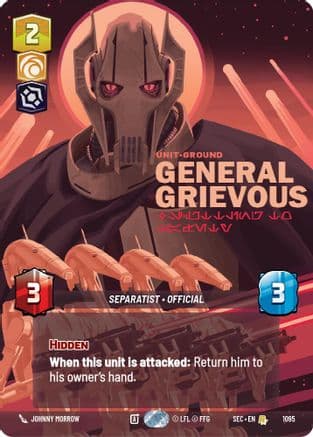 General Grievous - Scuttling to Safety (Prestige Foil) — Secrets of Power Star Wars: Unlimited card by Johnny Roshon