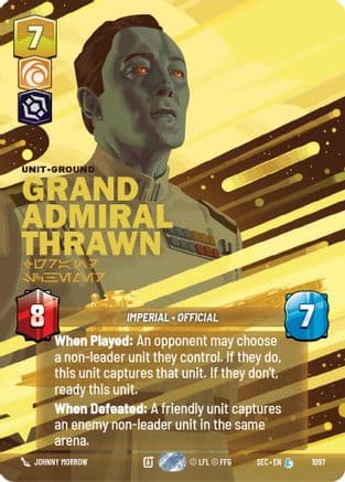 Grand Admiral Thrawn - Grand Schemer (Prestige Foil) — Secrets of Power Star Wars: Unlimited card by David Buisan
