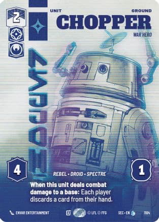 Chopper - War Hero (Prestige Foil) — Secrets of Power Star Wars: Unlimited card by Evyn Entertainment