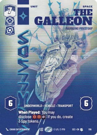 The Galleon - Marauding Pirate Ship (Prestige Foil) — Secrets of Power Star Wars: Unlimited card by Adrien Girod