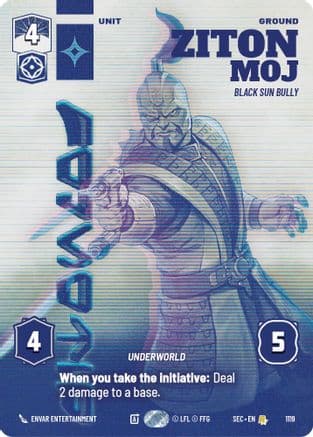 Ziton Moj - Black Sun Bully (Prestige Foil) — Secrets of Power Star Wars: Unlimited card by Omercan Cirit