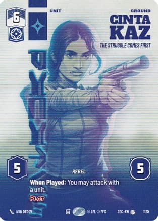 Cinta Kaz - The Struggle Comes First (Prestige Foil) — Secrets of Power Star Wars: Unlimited card by Mali Vasanserekul
