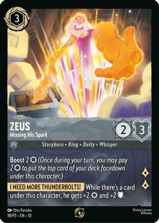 Zeus - Missing His Spark — Disney Lorcana Promo Cards