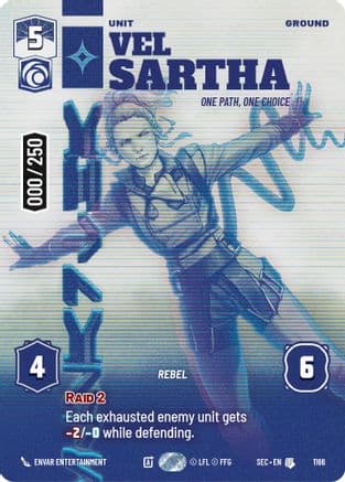 Vel Sartha - One Path, One Choice (Serialized) — Secrets of Power Star Wars: Unlimited card by Baldemar Rivas
