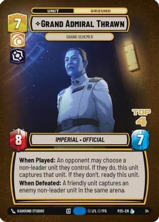 Grand Admiral Thrawn - Grand Schemer (Top 4) — Organized Play Promos Star Wars: Unlimited card by Kaihound Studios