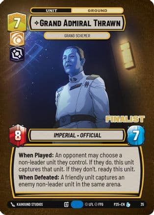 Grand Admiral Thrawn - Grand Schemer (Finalist) — Organized Play Promos Star Wars: Unlimited card by Kaihound Studios