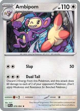 Ambipom - 079/094 — ME02: Phantasmal Flames Pokémon TCG card by hmcl