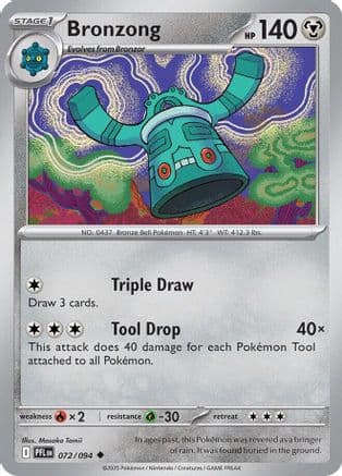 Bronzong — ME02: Phantasmal Flames Pokémon TCG card by Masako Tomii