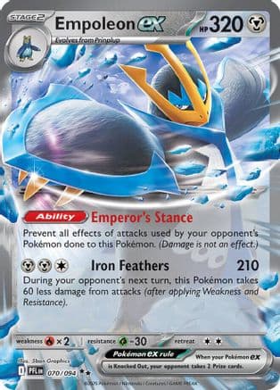 Empoleon ex - 070/094 — ME02: Phantasmal Flames Pokémon TCG card by 5ban Graphics