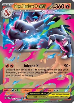 Mega Charizard X ex - 013/094 — ME02: Phantasmal Flames Pokémon TCG card by takuyoa