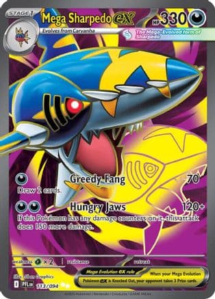 Mega Sharpedo ex - 113/094 — ME02: Phantasmal Flames Pokémon TCG card by 5ban Graphics