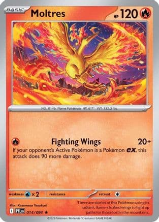 Moltres — ME02: Phantasmal Flames Pokémon TCG card by Kazumasa Yasukuni