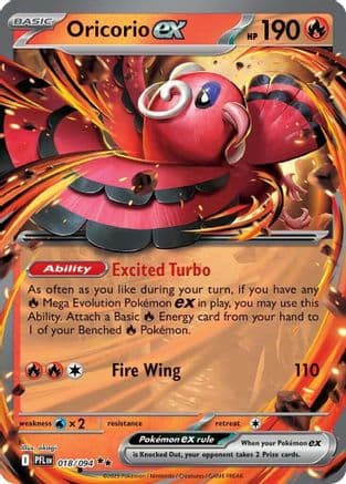 Oricorio ex - 018/094 — ME02: Phantasmal Flames Pokémon TCG card by akagi