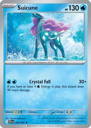 Suicune — ME02: Phantasmal Flames Pokémon TCG card by Takeshi Nakamura