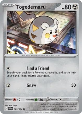 Togedemaru - 073/094 — ME02: Phantasmal Flames Pokémon TCG card by sowsow