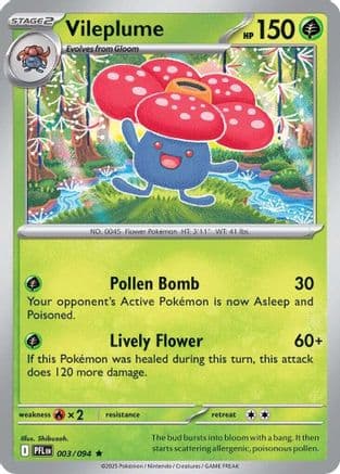 Vileplume — ME02: Phantasmal Flames Pokémon TCG card by Shibuzoh.