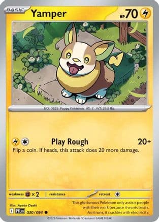 Yamper - 030/094 — ME02: Phantasmal Flames Pokémon TCG card by Ayako Ozaki