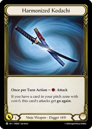 Harmonized Kodachi (Right) (Golden) - FAB301 — Flesh and Blood: Promo Cards