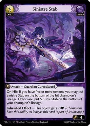 Sinistre Stab — Promotional Cards
