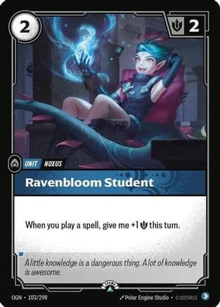Ravenbloom Student — Riftbound Organized Play Promotional Cards