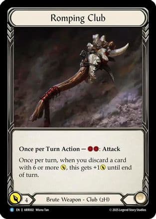 Romping Club — Armory Deck: Rhinar Flesh and Blood card by Wisnu Tan