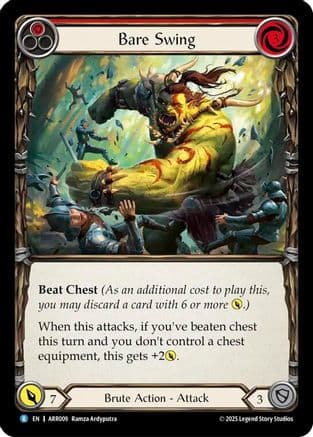 Bare Swing (Red) — Armory Deck: Rhinar Flesh and Blood card by Ramza Ardyputra