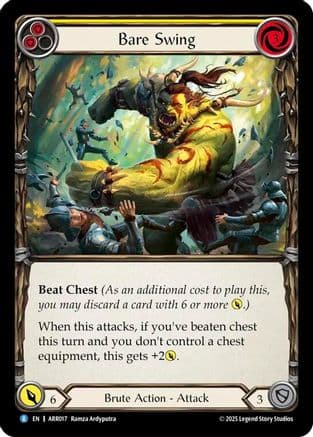 Bare Swing (Yellow) — Armory Deck: Rhinar Flesh and Blood card by Ramza Ardyputra