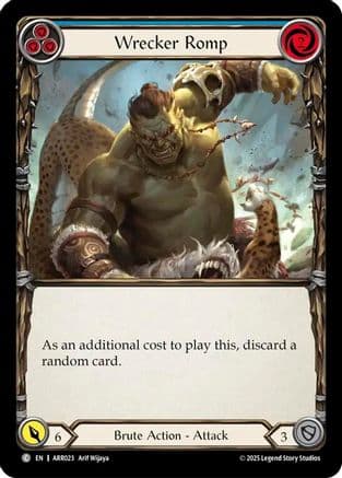 Wrecker Romp — Armory Deck: Rhinar Flesh and Blood card by Arif Wijaya