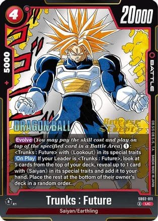 Trunks : Future - SB02-011 — Manga Booster 02 Release Event Cards