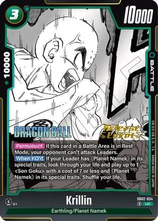 Krillin - SB02-034 — Manga Booster 02 Release Event Cards