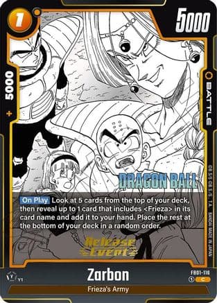Zarbon - FB01-116 — Manga Booster 02 Release Event Cards