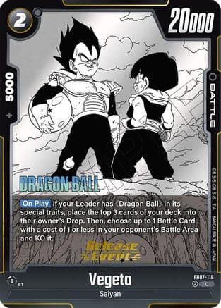 Vegeta - FB07-116 — Manga Booster 02 Release Event Cards