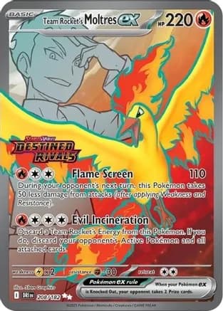 Team Rocket's Moltres ex - 208/182 (Destined Rivals Stamp) — Miscellaneous Cards & Products