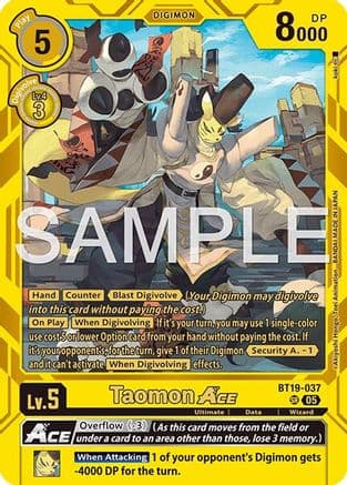 Taomon ACE (Alternate Art) — Starter Deck 22: Amethyst Mandala Advanced Deck Set Digimon Card Game card by Akiyoshi Hongo, Toei Animation, BANDAI MADE IN JAPAN
