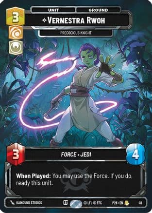 Vernestra Rwoh - Precocious Knight (48) — Sector and Regional Promos: Season 1 Star Wars: Unlimited card by Kaihound Studios