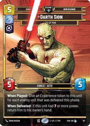 Darth Sion - Lord of Pain (87) — Sector and Regional Promos: Season 1