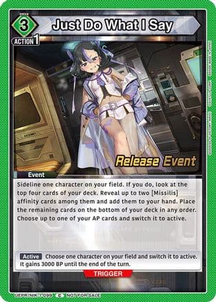 Just Do What I Say — UE14BT: GODDESS OF VICTORY: NIKKE Release Event Cards