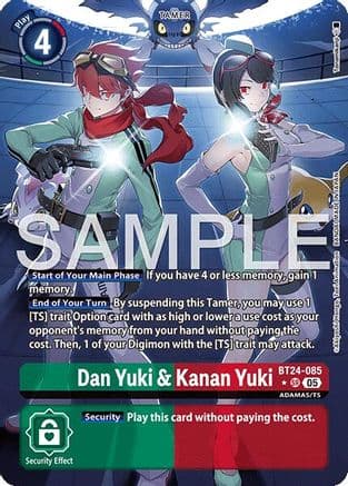 Dan Yuki & Kanan Yuki (Alternate Art) — Time Stranger Digimon Card Game card by BANDAI