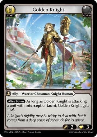Golden Knight (Curio Foil) — Phantom Monarchs