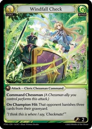 Windfall Check (Curio Foil) — Phantom Monarchs