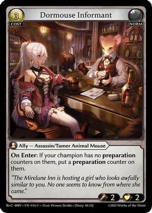 Dormouse Informant — Merlin Re: Collection, Brilliant Vestige Grand Archive TCG card by Primea Studio