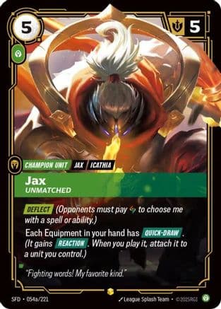 Jax - Unmatched (Alternate Art) — Spiritforged